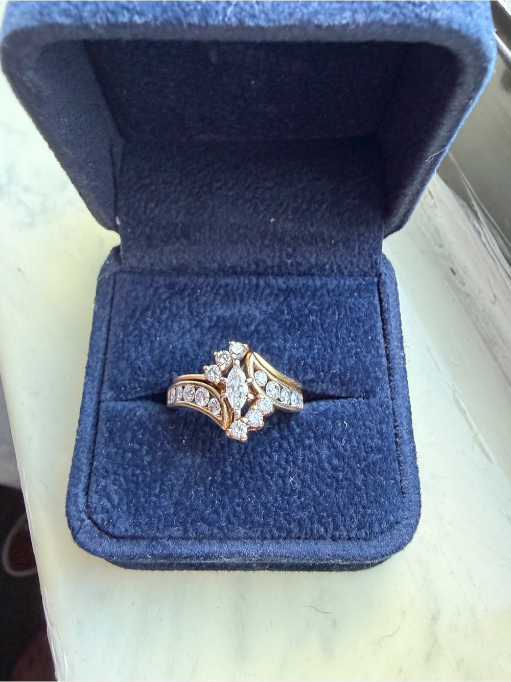 Vintage 14k Gold Diamond Ring Set